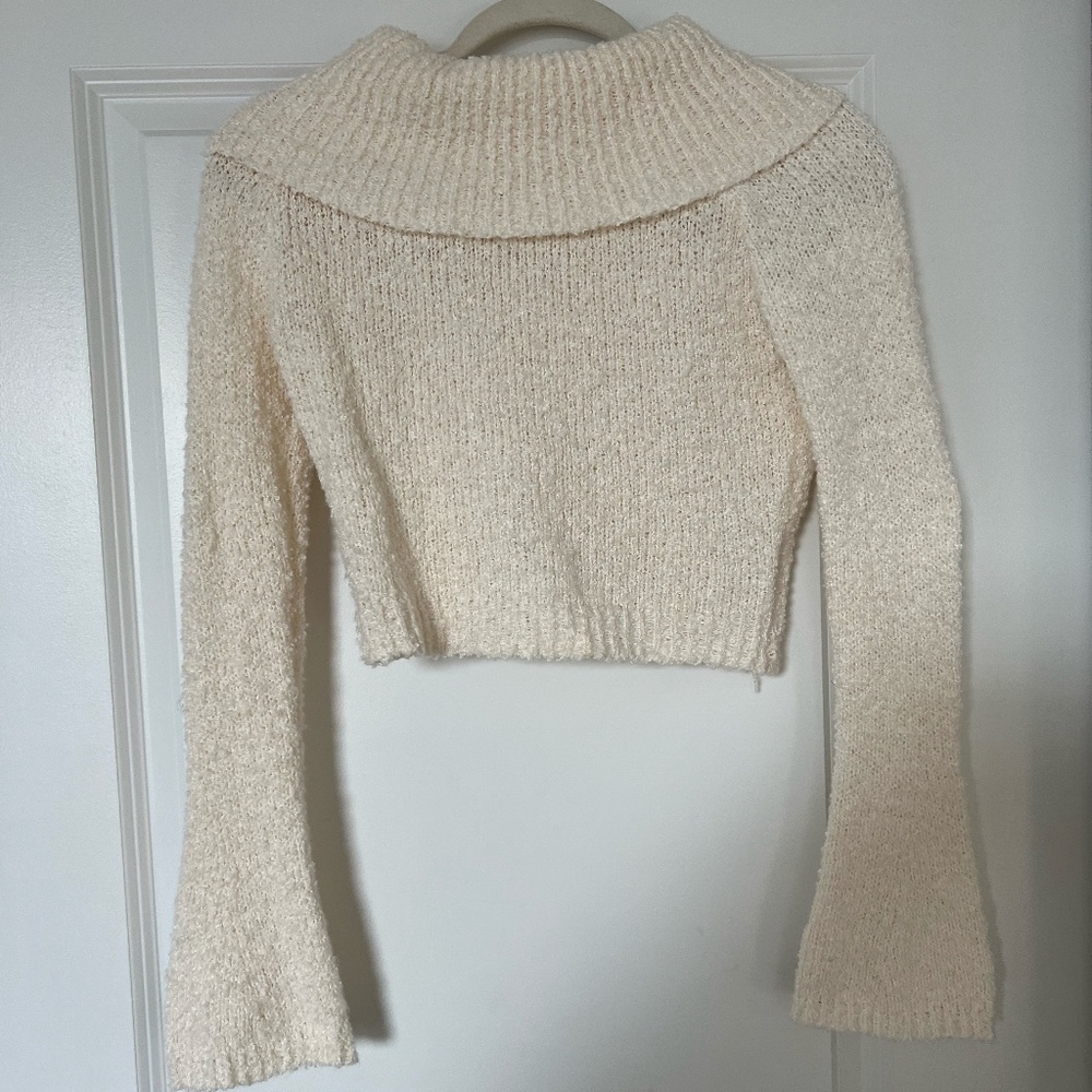 Princess Polly Snowy Off The Shoulder Boucle Sweater Cream